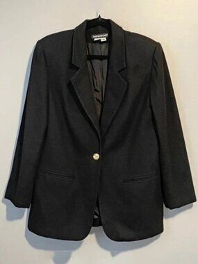 Vintage 100% Wool Savannah Blazer Black tag 12, 8-10 fit